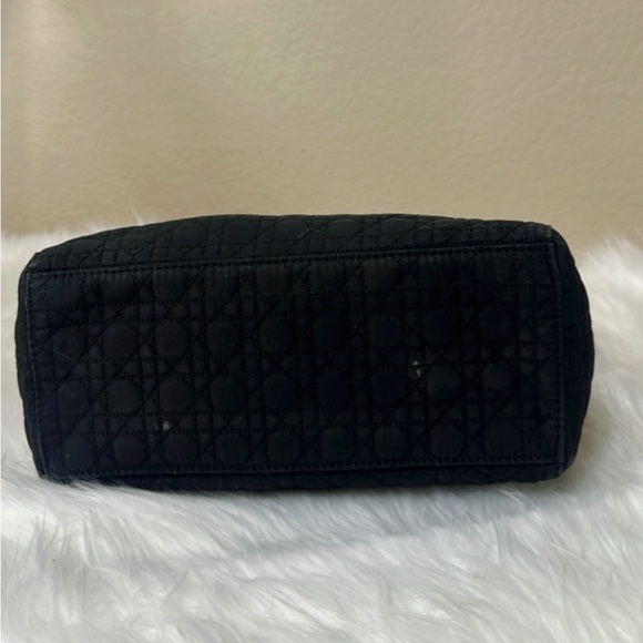 CHRISTIAN DIOR Black CANNAGE Quilted Canvas Mini LADY DIOR Bag - Picture 8 of 14